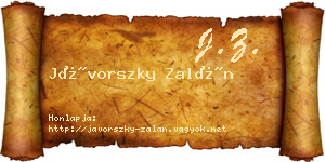 Jávorszky Zalán névjegykártya