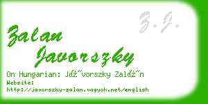 zalan javorszky business card